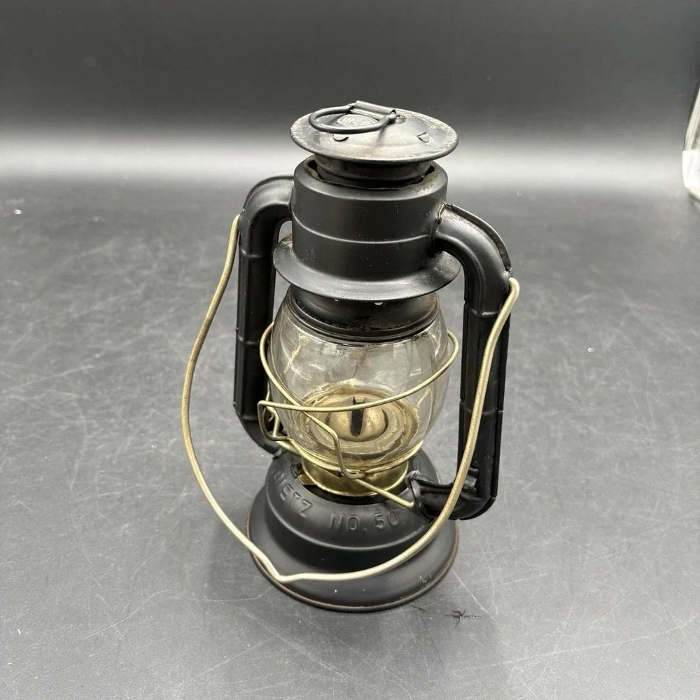 Vintage Dietz Kerosene Lantern Made in Hong Kong, Black & Gold, Good Condition